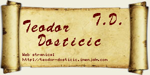 Teodor Dostičić vizit kartica